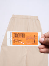Women Trouser Straight Fit Beige Mid Rise
