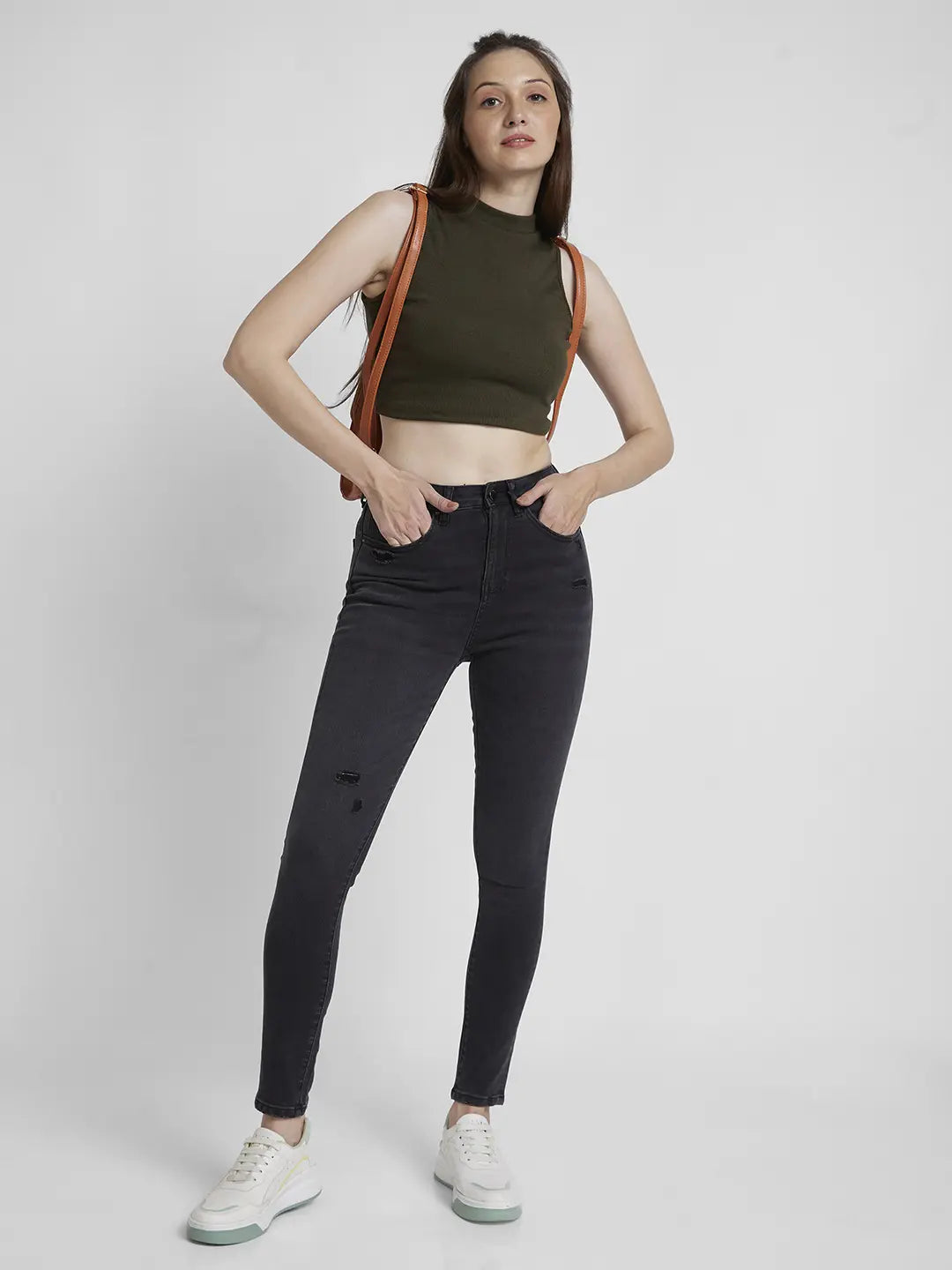 Women Alexa Jeans Super Skinny Fit Black High Rise