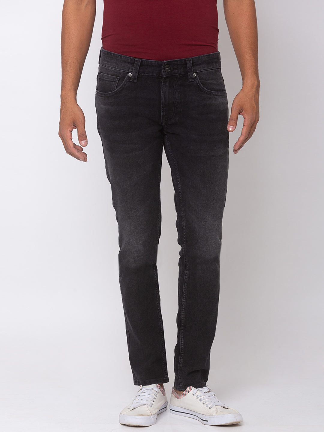 Spykar Carbon Black Cotton Men Jeans