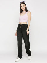 Women Bella Jeans Straight Fit Black High Rise