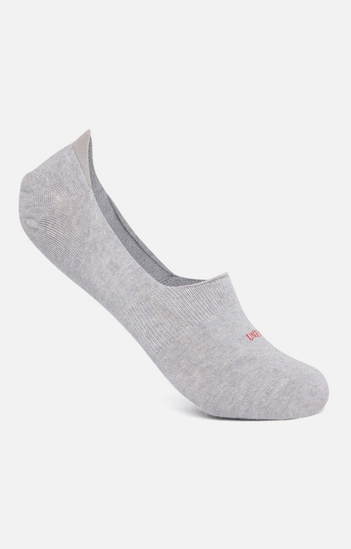 Men Premium Grey No Show Single Pair Of Socks- Underjeans By Spykar