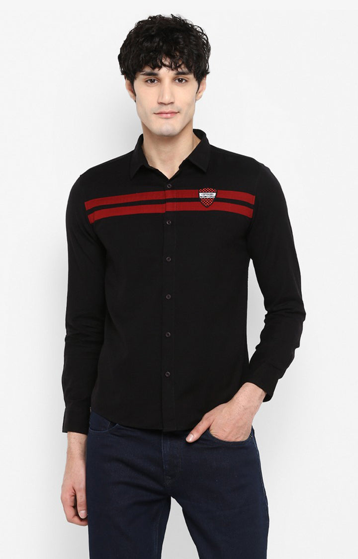 Spykar Men'S Black Cotton Solid Casual Shirts