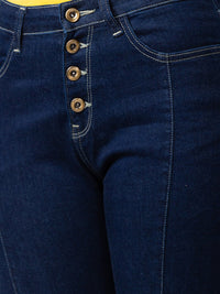 Women Elissa Jeans Boot Cut Fit Dark Blue High Rise