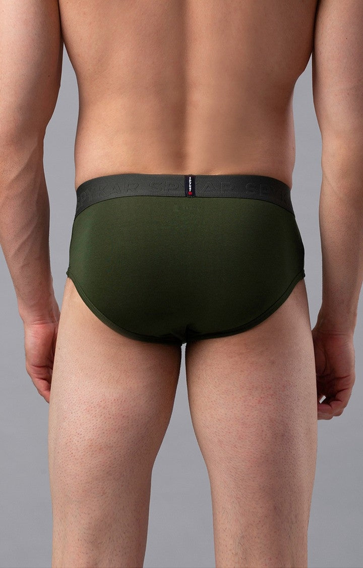 Underjeans by Spykar Men Premium Olive Brief