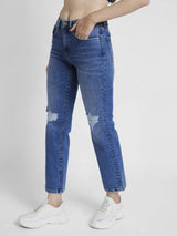 Women Emma Jeans Slim Fit Mid Blue Mid Rise