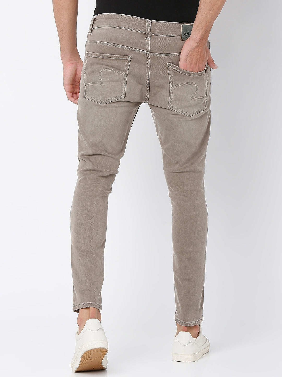 Spykar Men Grey Kano Slim Fit Mid Rise Coloured Jeans