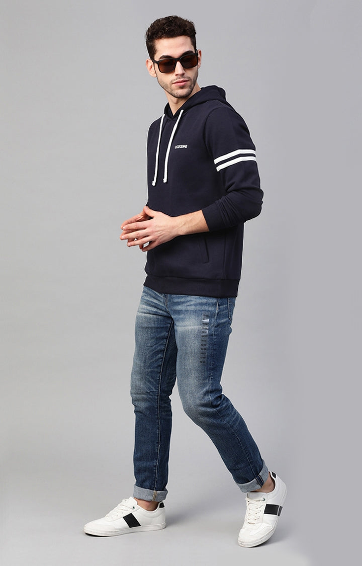 Underjeans by Spykar Men Navy Solid Sweatshirt