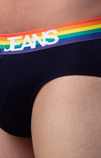 Underjeans Pack Of 2 Navy Multi Regular Fit Briefs