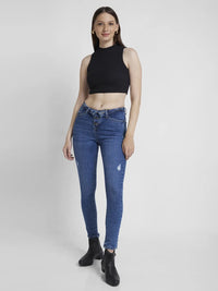 Women Jeans Super Skinny Fit Blue High Rise