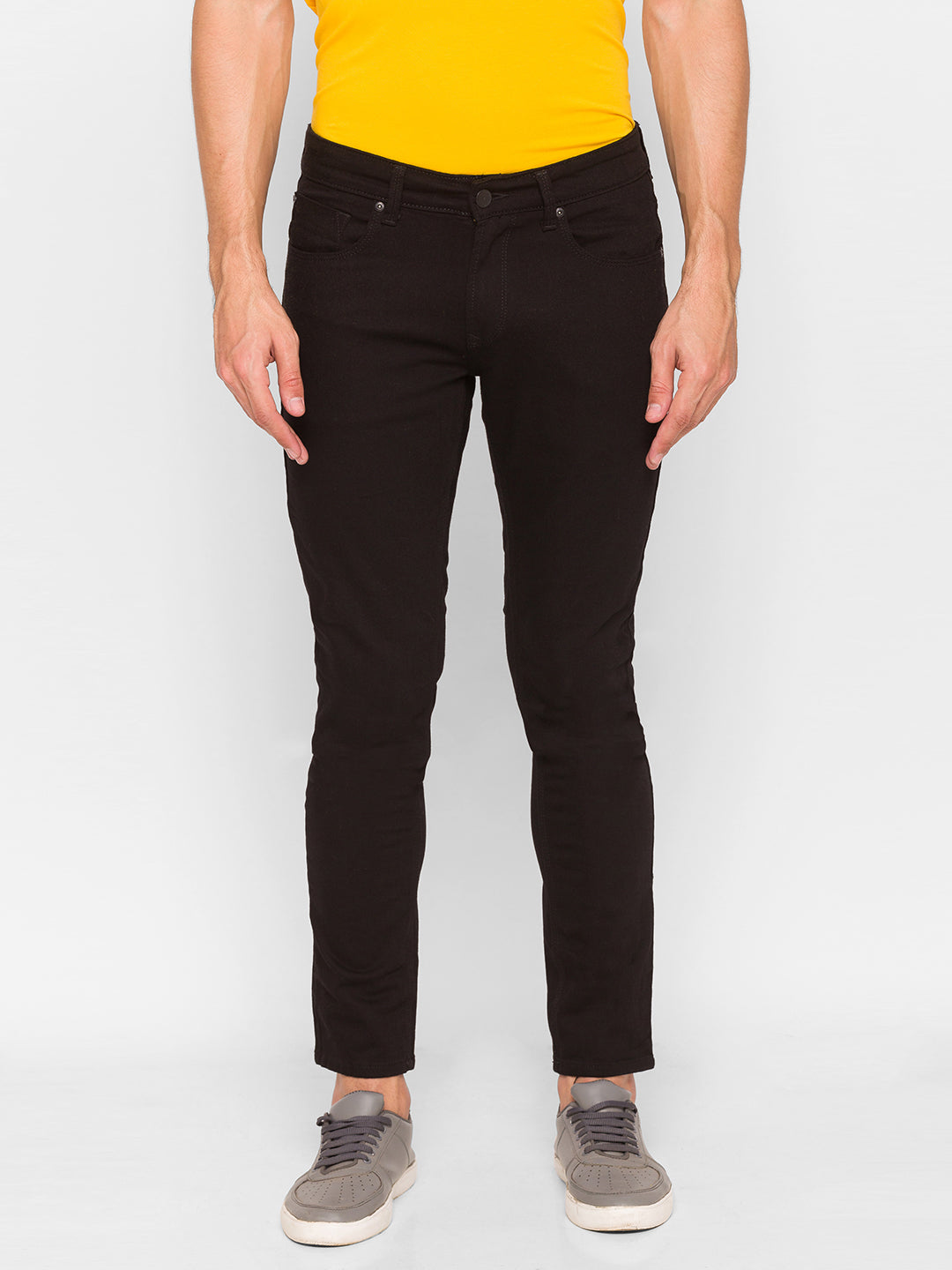 Spykar Black Cotton Men Jeans (Skinny)