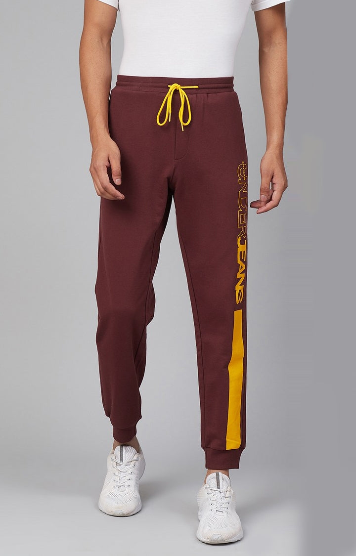 Underjeans by Spykar Men Premium Knitted Maroon Trackpant