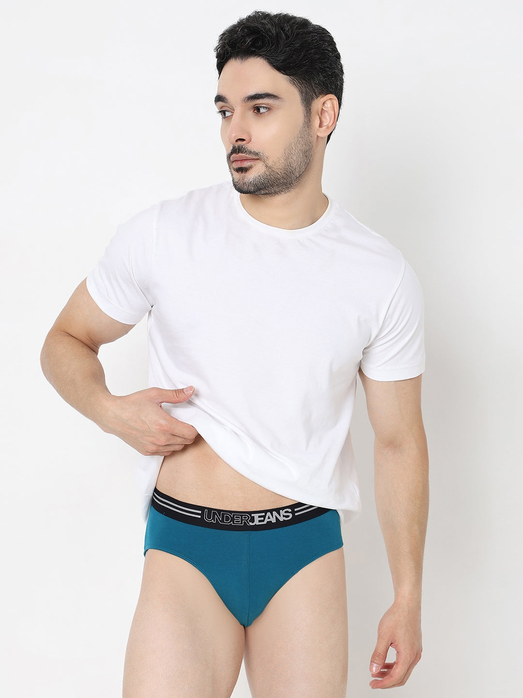 Underjeans by Spykar Men Premium Teal Blue Brief