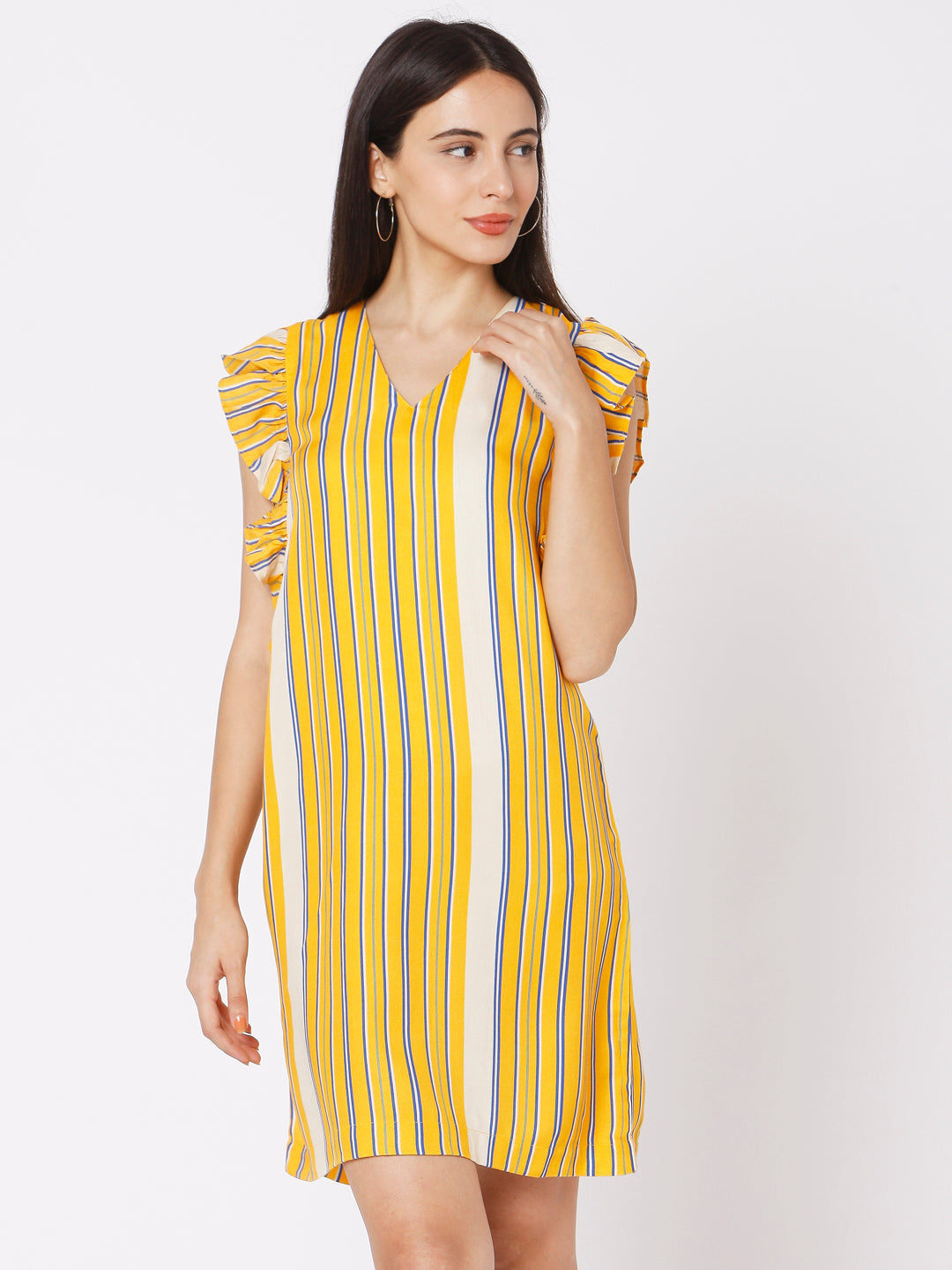 Spykar Women Yellow Viscose Slim Fit Casual Dress