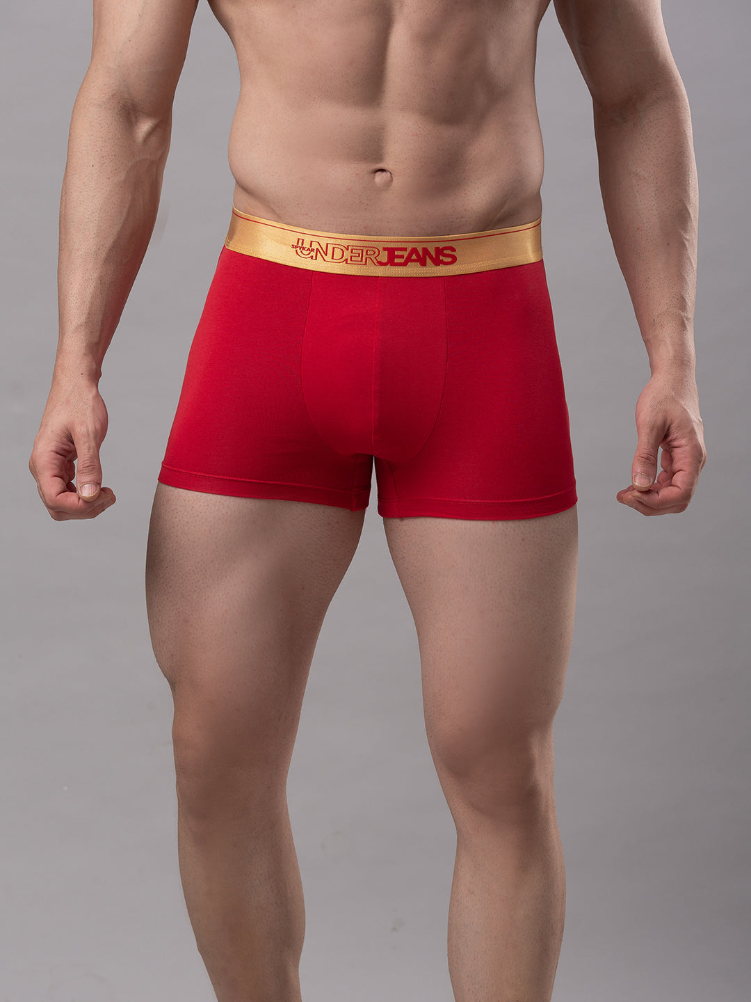 Underjeans By Spykar Men Premium Red Cotton Blend Trunk