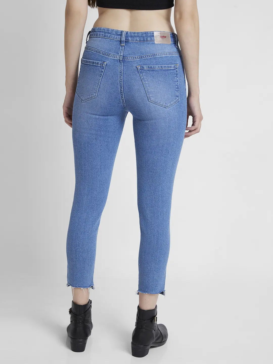 Women Amora Jeans Mom Fit Light Blue Mid Rise