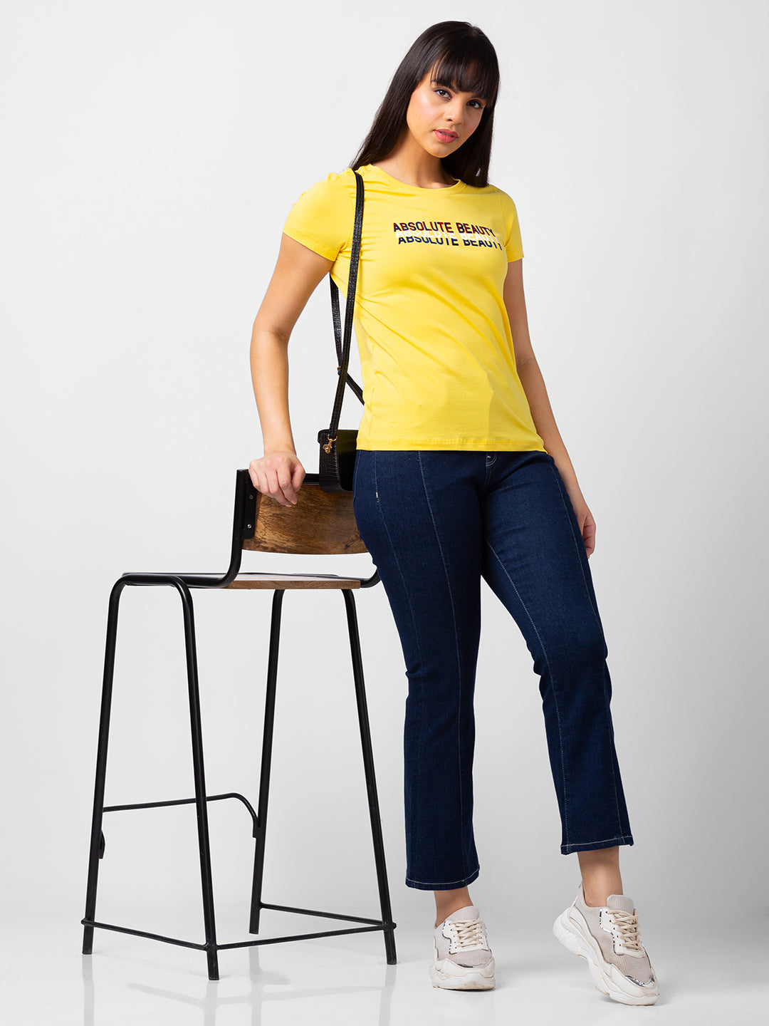 Women Elissa Jeans Boot Cut Fit Dark Blue High Rise