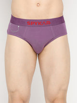 Underjeans By Spykar Men Premium Dull Purple Cotton Blend Brief