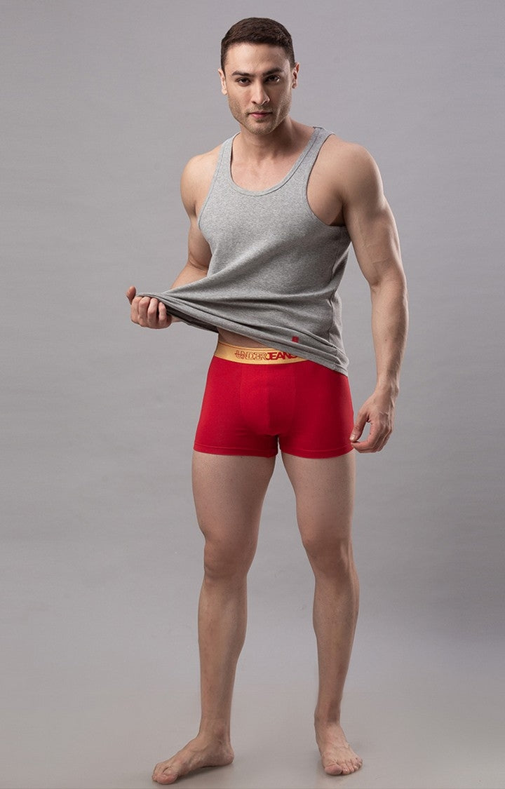 Underjeans by Spykar Men Premium Red Trunk