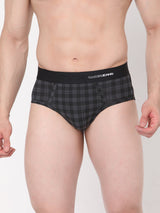 Underjeans Cotton Blend Black-Check Brief