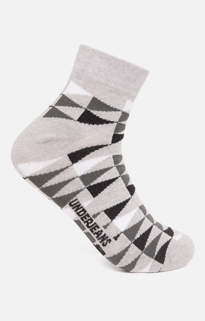 Men Premium Grey Ankle Length (Non Terry) Single Pair Of Socks- Underjeans By Spykar