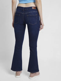 Women Elissa Jeans Boot Cut Fit Dark Blue Low Rise