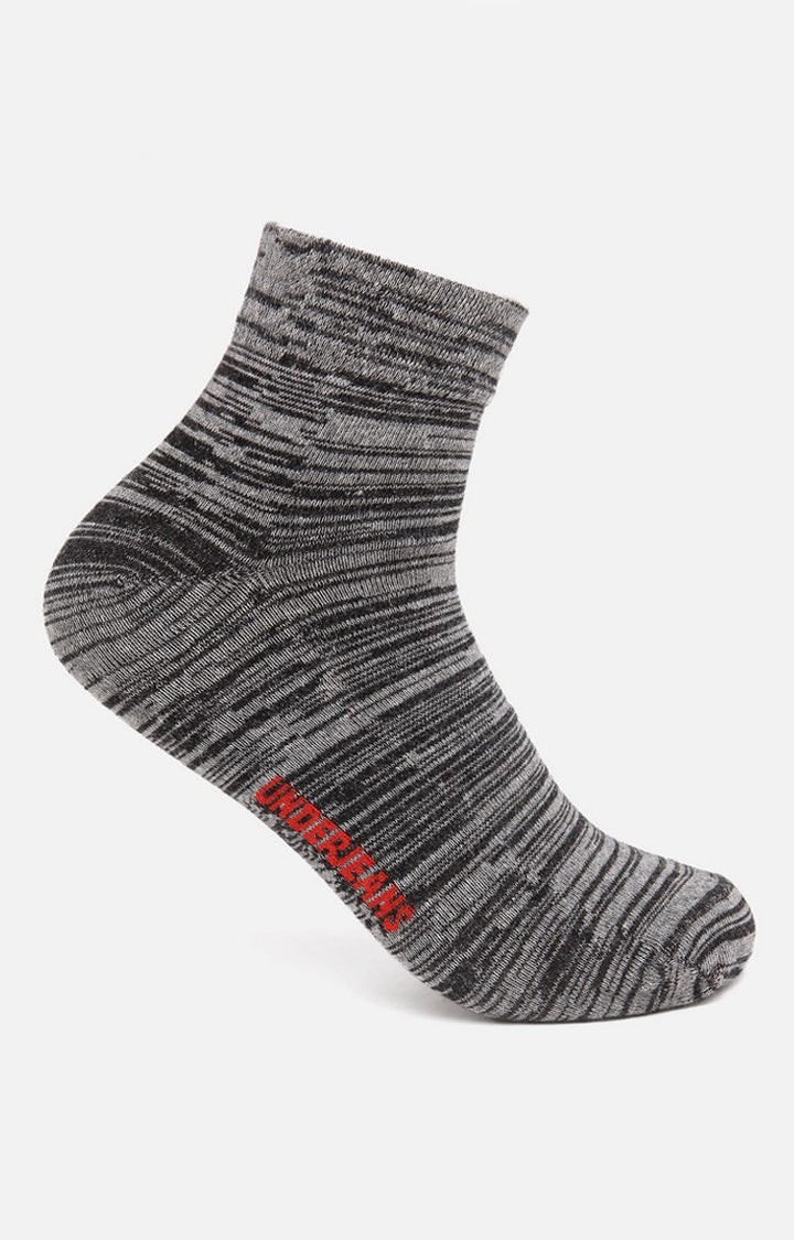 Men Premium Grey Ankle Length (Non Terry) Single Pair Of Socks- Underjeans By Spykar