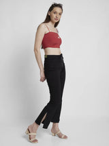 Women Elissa Jeans Boot Cut Fit Black High Rise