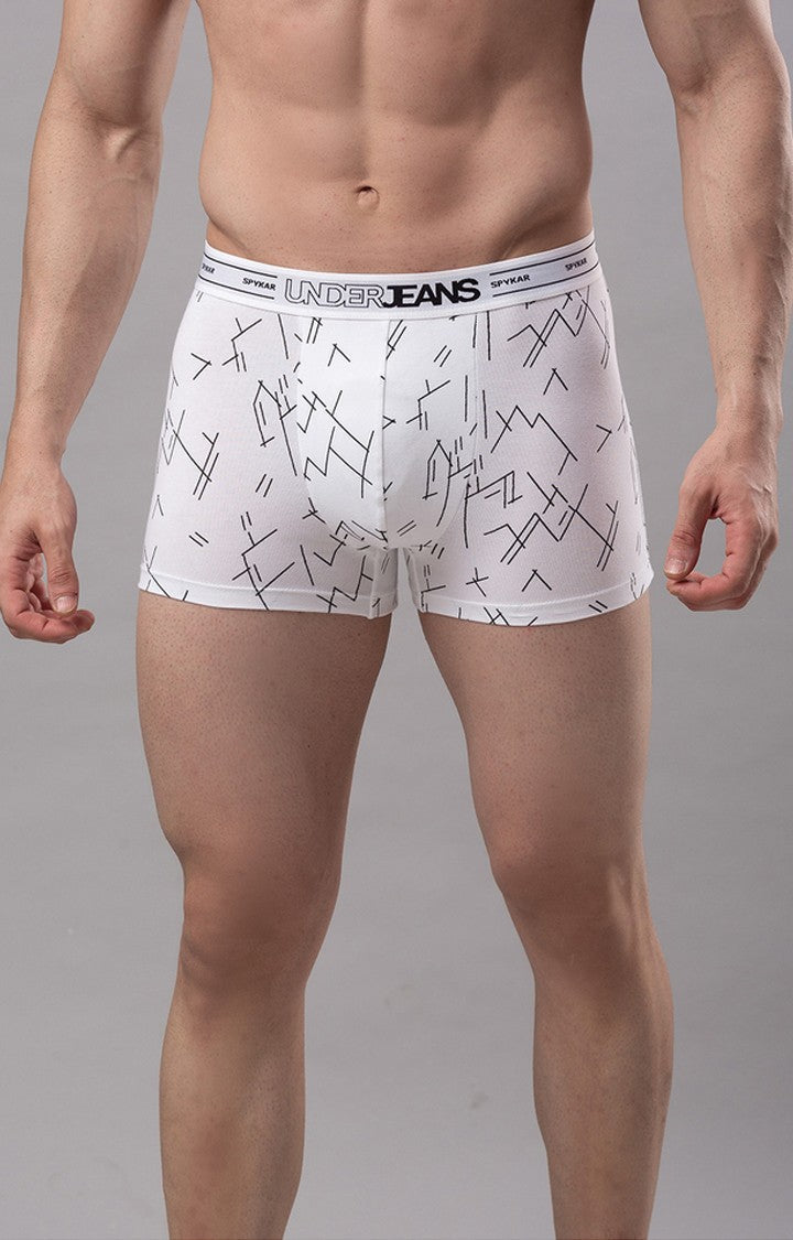 Underjeans By Spykar Men White Solid Trunks