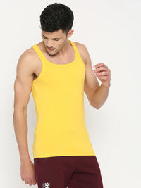 Underjeans Yellow Cotton Blend Vest
