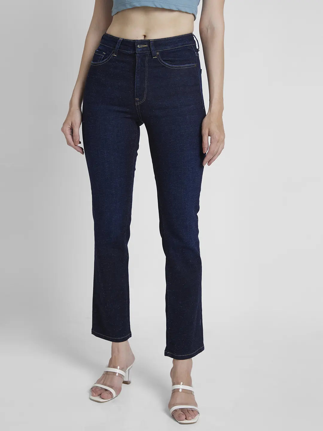 Women Emma Jeans Slim Fit Dark Blue Mid Rise