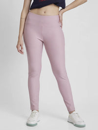 Spykar Women Powder Pink Blended Skinny Fit Ankle Length Trackpant