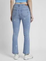 Women Jeans Bootcut Fit Light Blue High Rise