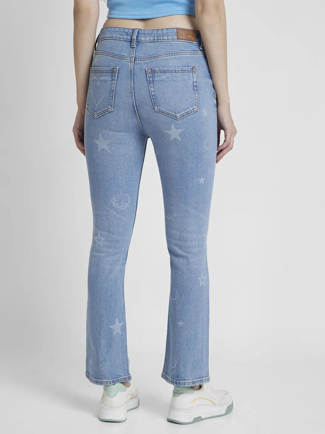 Women Jeans Bootcut Fit Light Blue High Rise