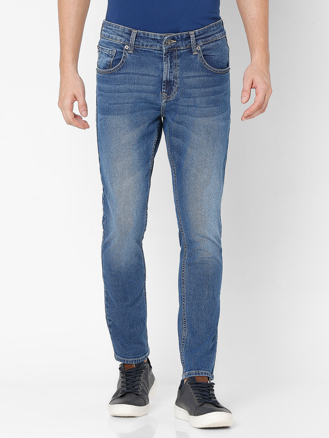 Spykar Men Blue Cotton Slim Fit Tapered Length Jeans (Kano)