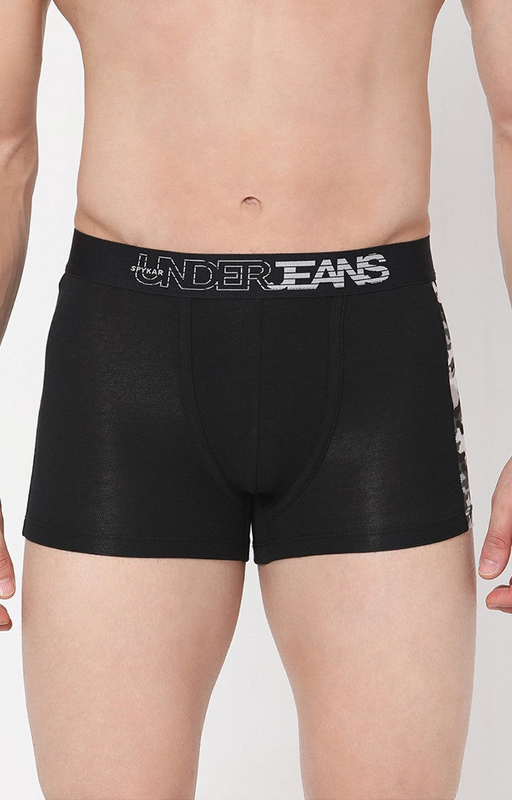 Underjeans By Spykar Men Black Solid Trunks