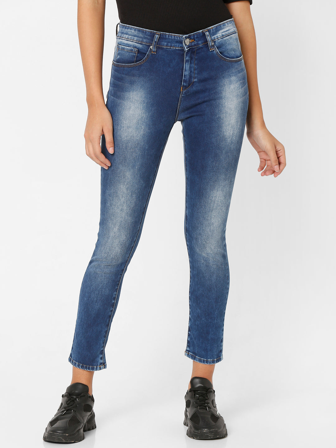 Spykar Women Blue Cotton Skinny Fit Regular Length Jeans - (Adora)