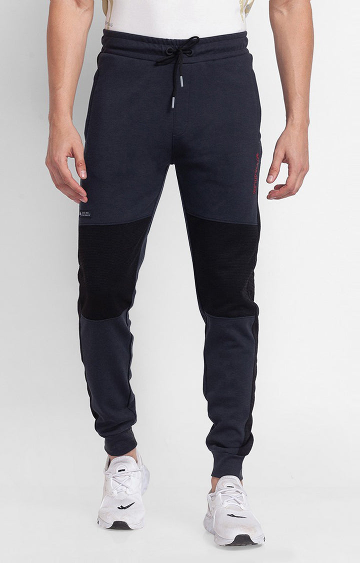 Spykar Slate Grey Cotton Slim Fit Trackpant For Men