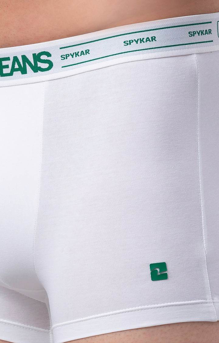 Underjeans by Spykar Men White Regular Fit Trunks (Pack of 2)