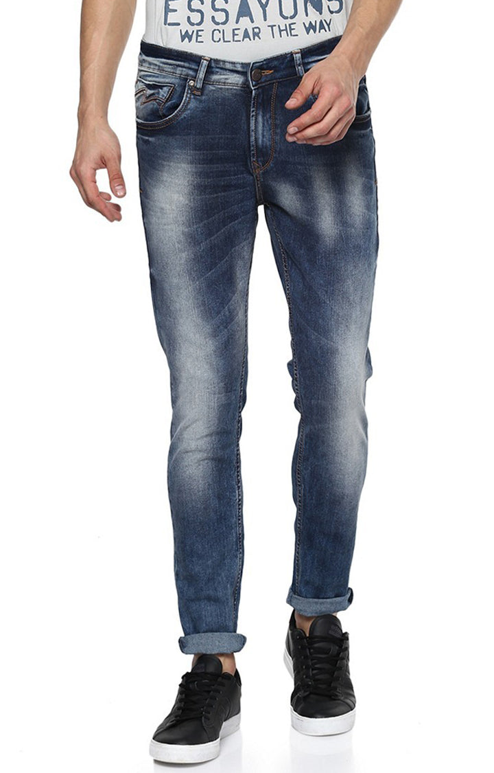 Spykar Men Blue Cotton Slim Fit Narrow Length Jeans (Ynr)