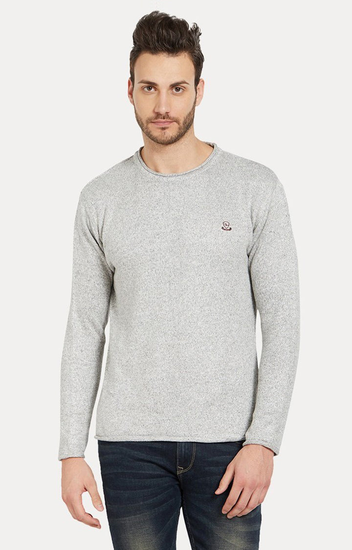 Spykar Men Grey Cotton Round Neck Plain T-Shirt