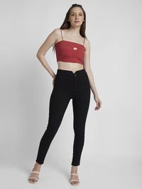 Women Jeans Super Skinny Fit Black Ankle Length
