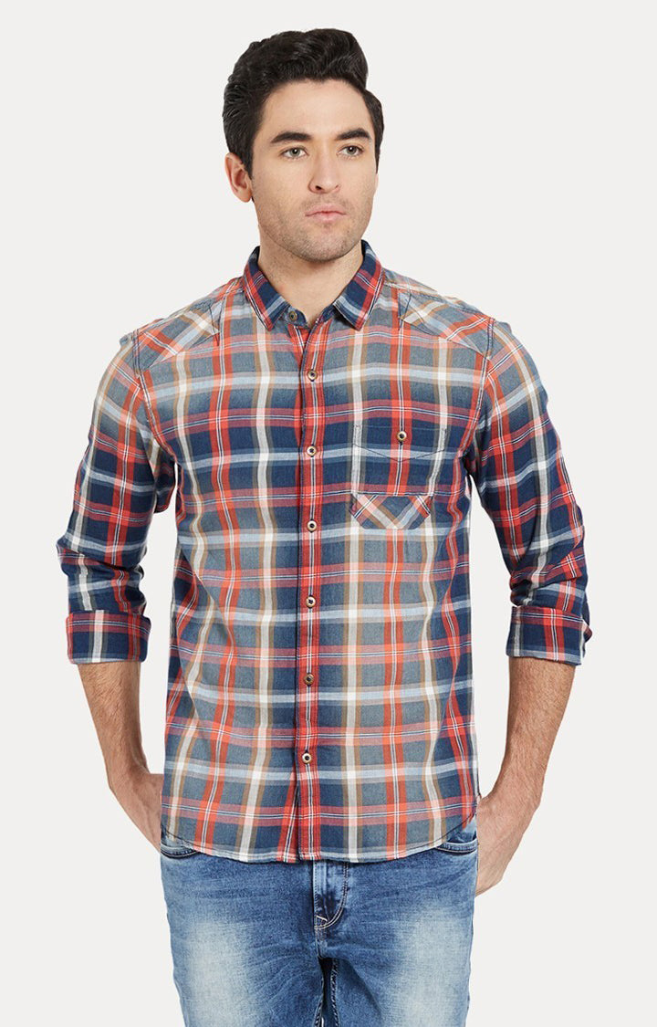 Spykar Men'S Multi Cotton Checked Casual Shirts