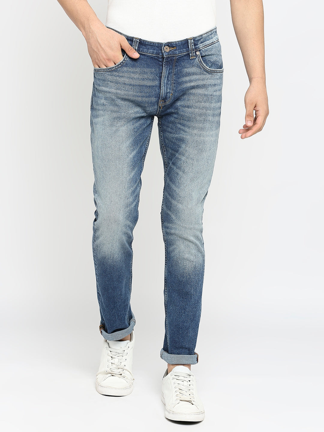 Spykar Men Mildly Distressed Heavy Fade Cotton Jeans