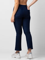 Women Elissa Jeans Boot Cut Fit Dark Blue High Rise