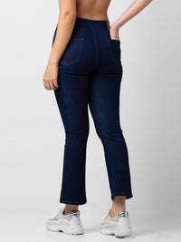 Women Elissa Jeans Boot Cut Fit Dark Blue High Rise