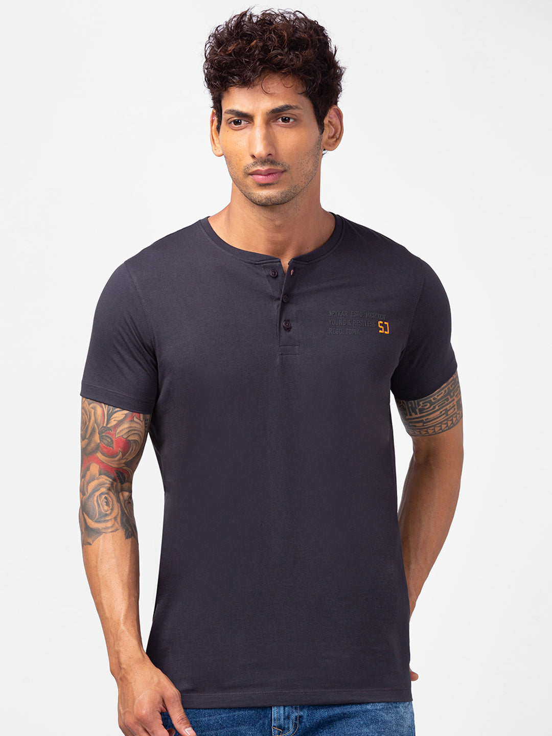 Spykar henley t shirt online