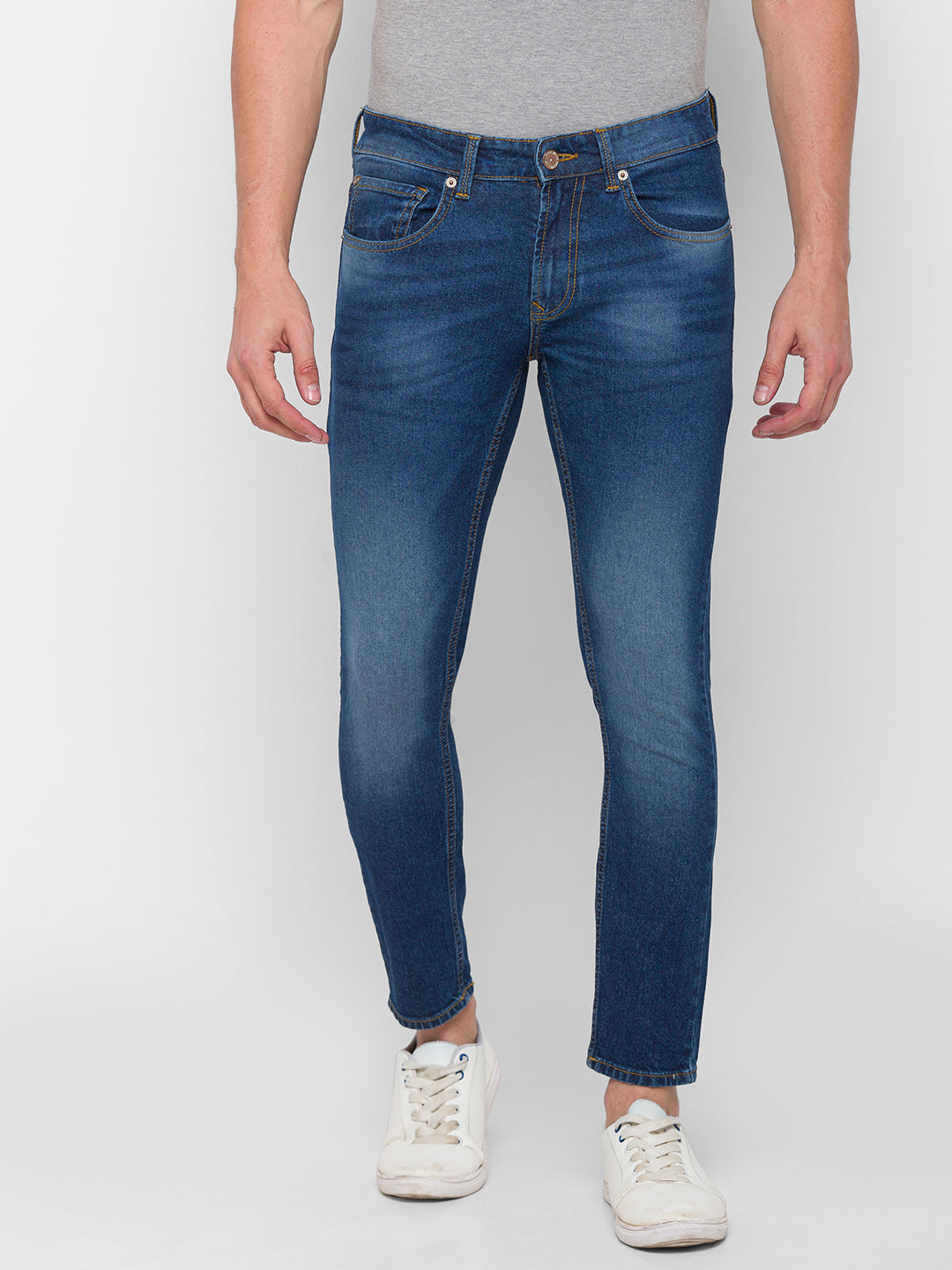 Spykar Men Blue Cotton Slim Fit Tapered Length Jeans (Kano)