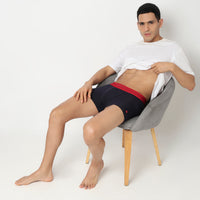 Underjeans Navy Cotton Blend Trunk