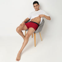 Underjeans Maroon Cotton Blend Trunk