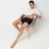 Underjeans Navy Cotton Blend Trunk
